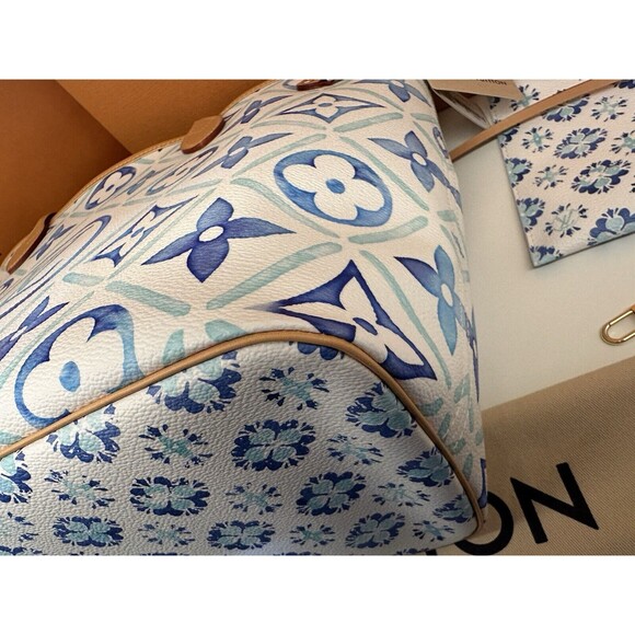 NIB Louis Vuitton Neverfull MM By The Pool Blue M11263 With Pouch 💯% Authentic - Picture 10 of 16
